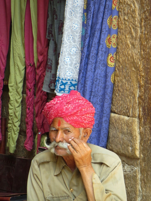 Rajasthani men make an effort with their appearance too, with their turbans, crisply ironed clothing, and waxed mustaches.