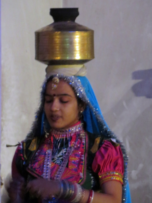 One of the traditional Rajasthani dances involves spinning and swirling around a fire with a copper pot on your head.