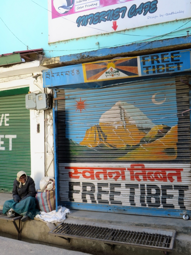 This is an example of one of the Free Tibet signs you see around Daramshala.