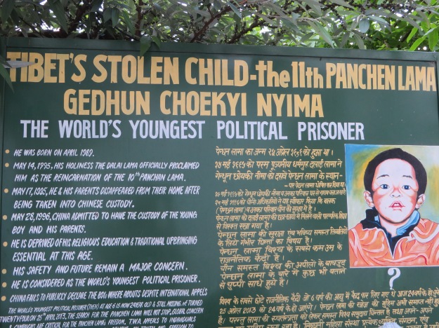A billboard demanding release of the Panchen Lama, the world's youngest political prisoner.