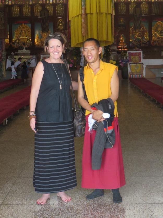 Susan and one of the nicest monks I've ever met (though I can't spell his name).